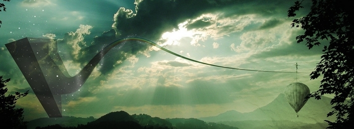 Balloon in the dark Facebook Covers