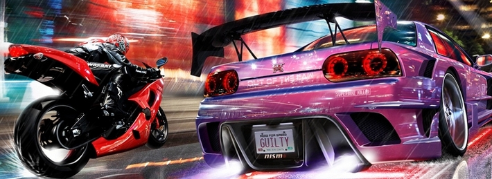 Car bike duel Facebook Covers