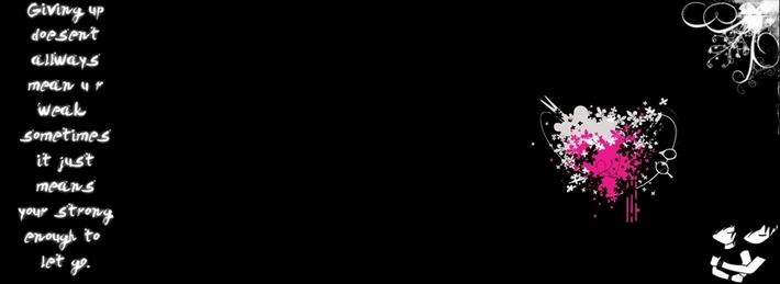 Girly Black heart Facebook Covers