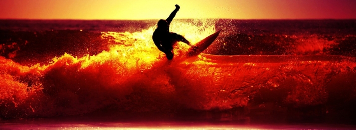 Surfing With Sunset Facebook Covers