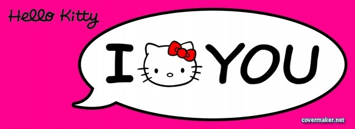I love you Pink Kitty Facebook Covers