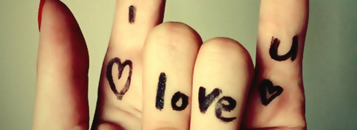 I love you with hand Facebook Covers